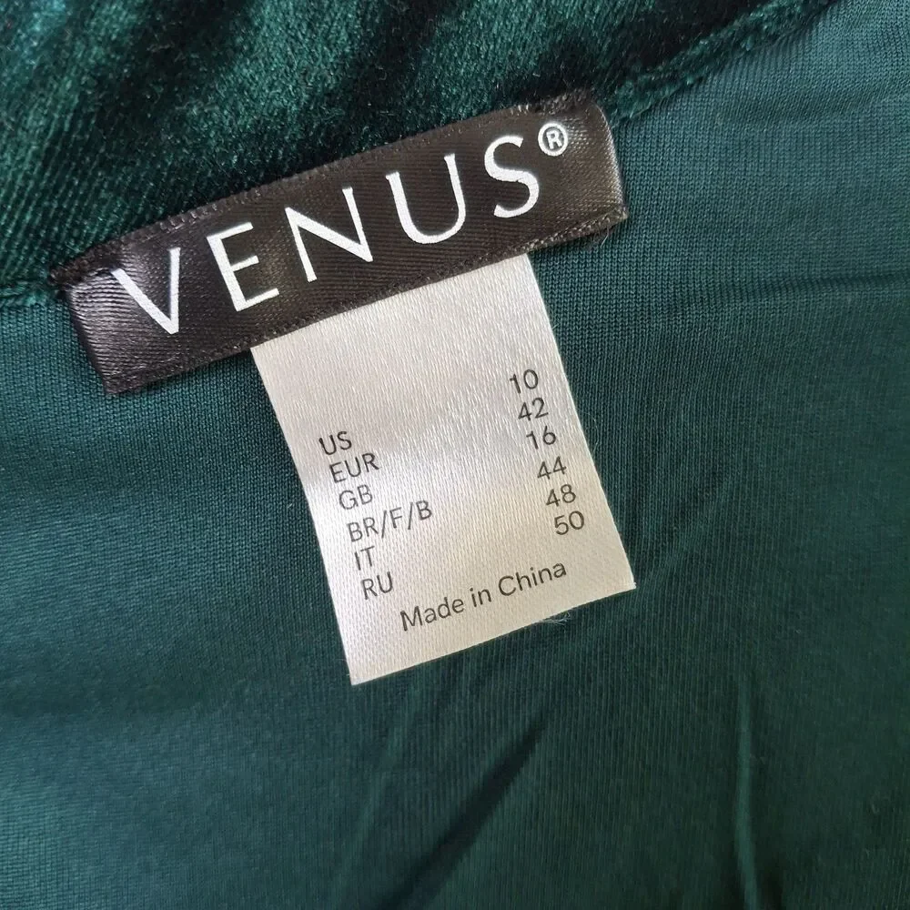 VENUS Velvet Sequin Mini Dress Green Women 10 Cocktail Holiday Christmas Party